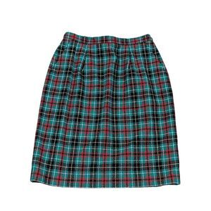 Pendleton Women's Green & Red Plaid Wool Pencil Skirt Size 10